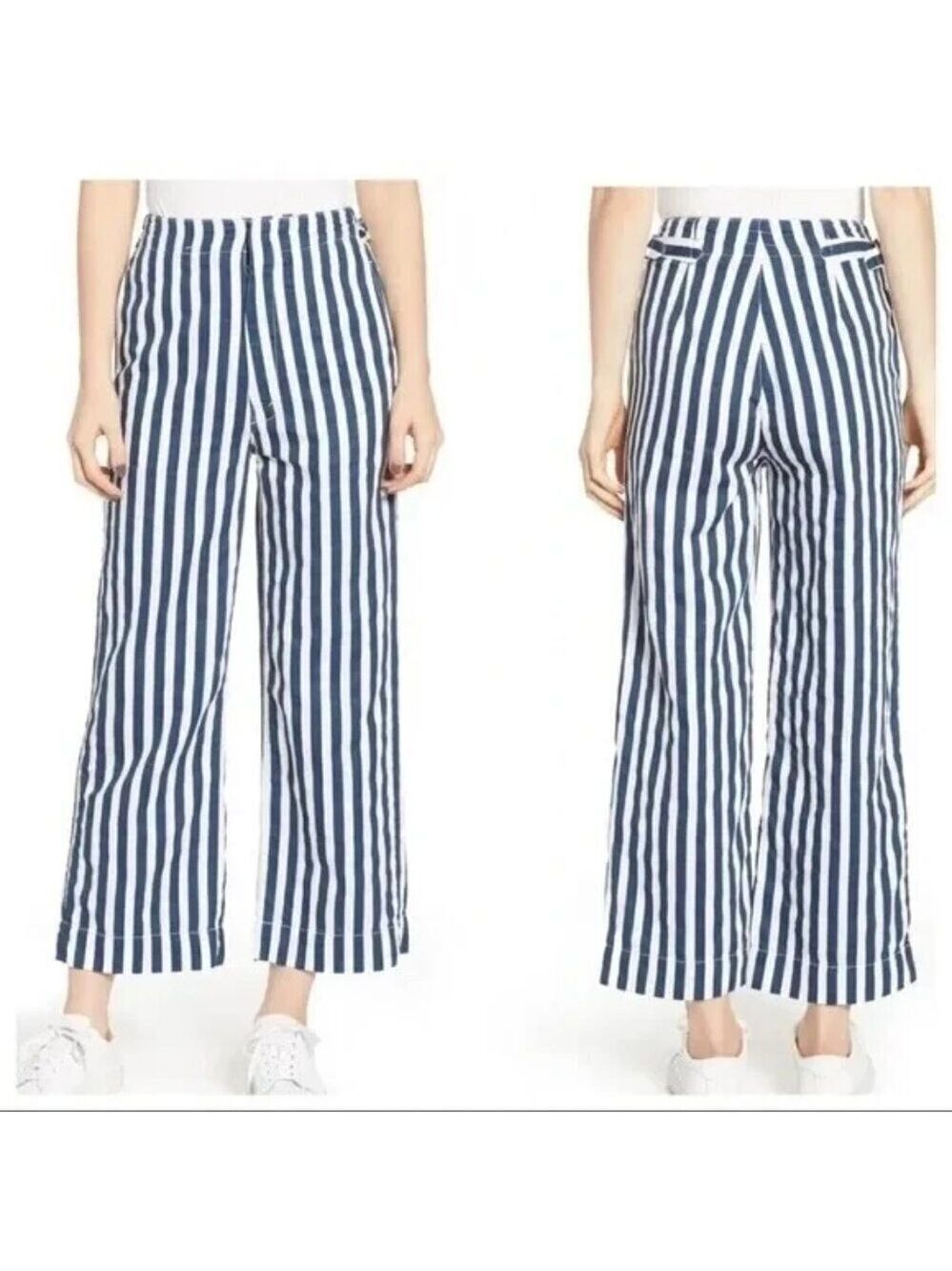 MOTHER The Cinch Greaser Sea Daze Striped Wide Leg Trouser Pants Size 24